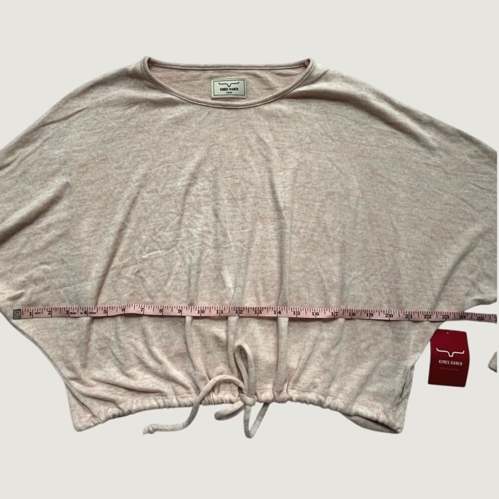 Kimes Ranch Moab Crew Blush Heather Drawstring Hem Long Sleeve Top Womens Large - Picture 7 of 8